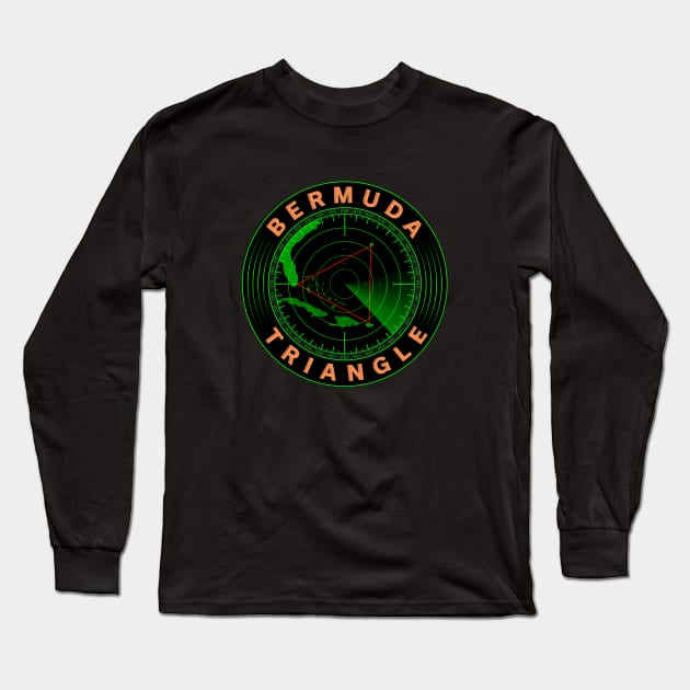 Bermuda Triangle Radar Long Sleeve T-Shirt by CuriousCurios